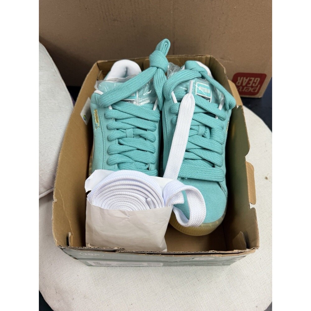 Puma Suede XL Aquatic Blue White Men's 10.5 New Box 395205-53 W/ Extra Laces - Picture 9 of 9